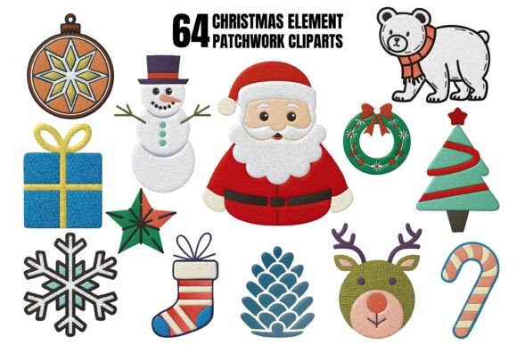 64 Christmas Patchwork Clipart Illustrations Review