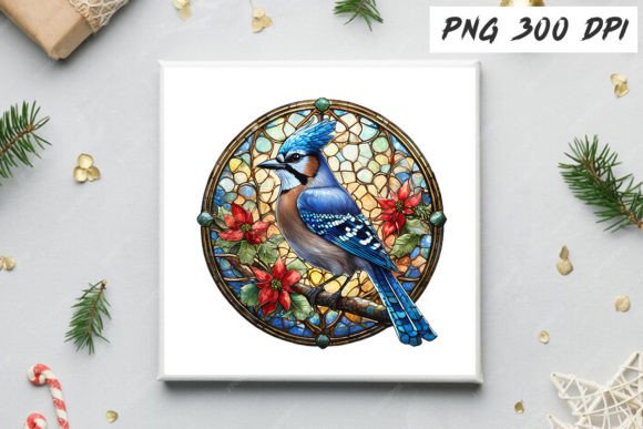 Blue Jay Christmas Stained Glass Clipart Review
