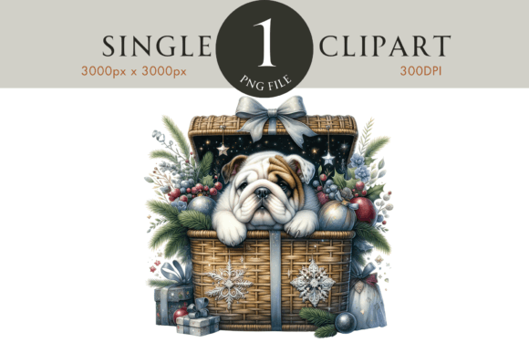 Bulldog Christmas Clipart: Festive Illustrations