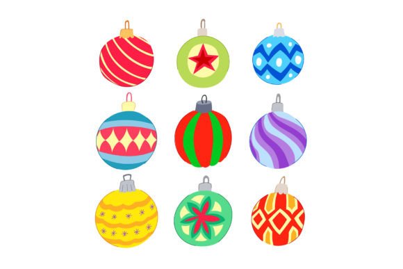 Christmas Ball Set Cartoon Vector Illust for Branding