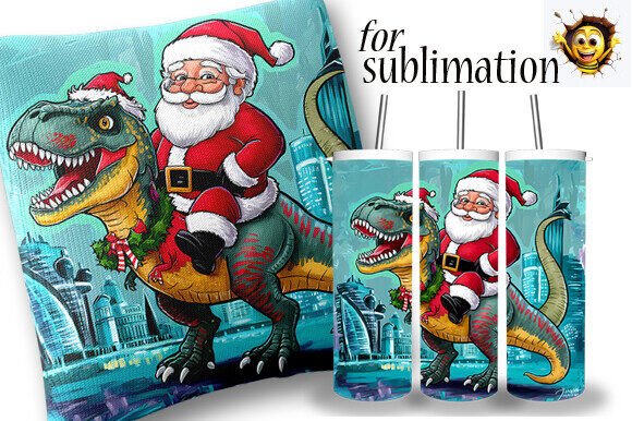 Christmas Dino Sublimation: Festive Illustrations
