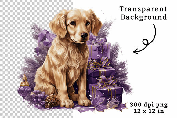 Christmas Dog Clipart for Sublimation & Illustrations