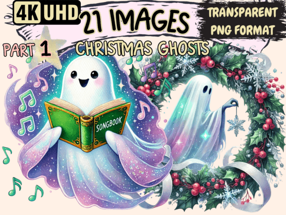 Christmas Ghosts P1 Clipart: Illustrations Review
