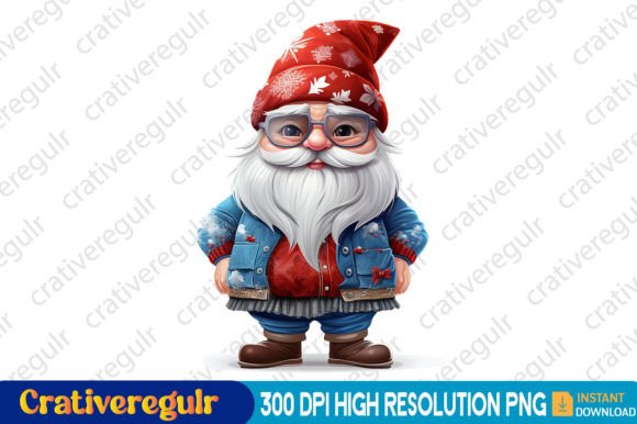 Christmas Gnome Steal Clipart: Illustrations for Festive Blogs