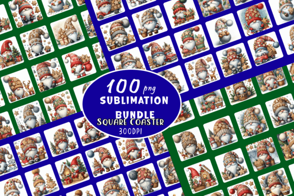 Christmas Gnome Sublimation Coaster Illustrations Review