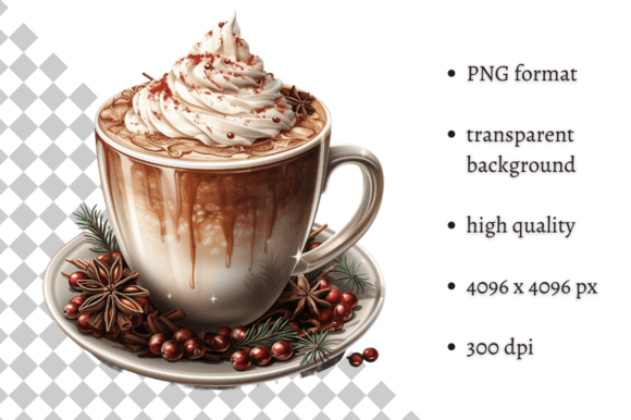 Christmas Hot Chocolate PNG Clipart: Branding Illustrations