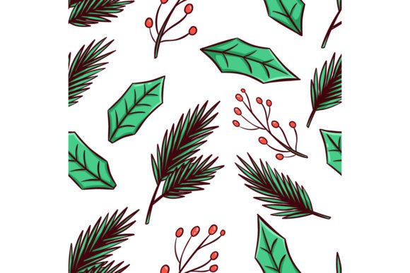 Christmas Leaves Pattern for Illustrations