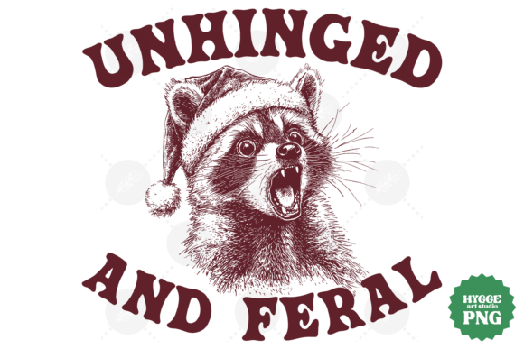 Christmas Sarcastic Funny Santa Raccoon Illustrations