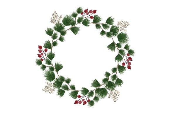 Christmas Wreath Illustrations for Crafters