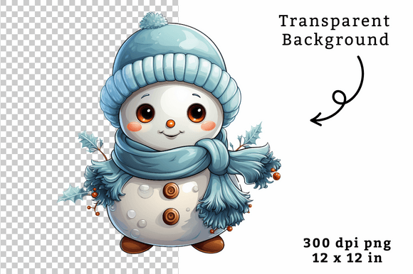 Evaluating Cute Blue Snowman Clipart for Holiday Stitching