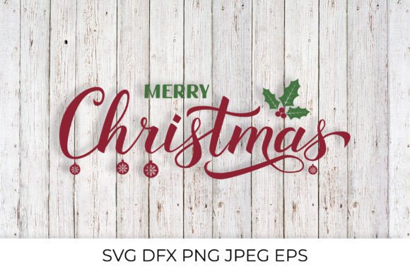 Merry Christmas Calligraphy Lettering Illustrations
