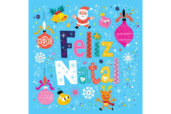 Merry Christmas Feliz Natal Illustrations Review