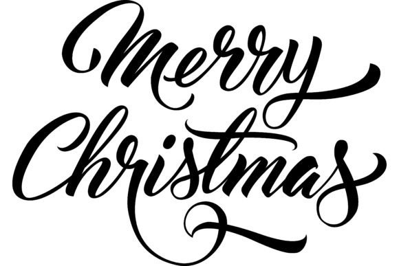 Merry Christmas Handwritten Text: Festive Illustrations