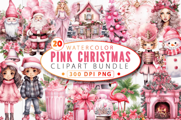 Pink Christmas Clipart Sublimation Bundle: Illustrations Review