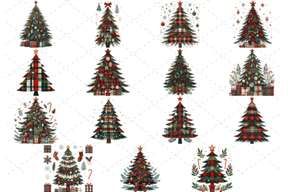 Review: 15 Christmas Plaid Trees Illustrations
