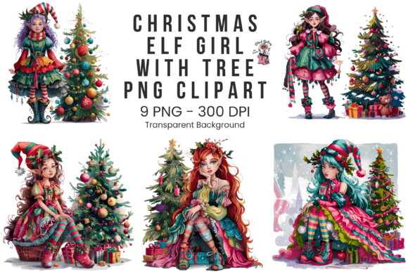 Review: Christmas Elf Girl with Tree Illustrations