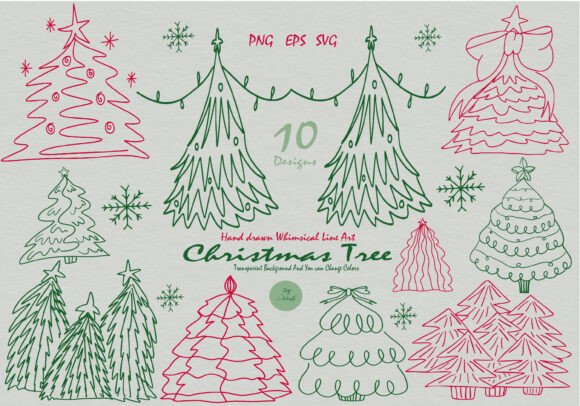 Review: Handdrawn Whimsical Christmas Trees for Embroidery