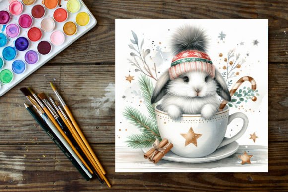 Review: Watercolor Christmas Cute Rabbit for Embroidery