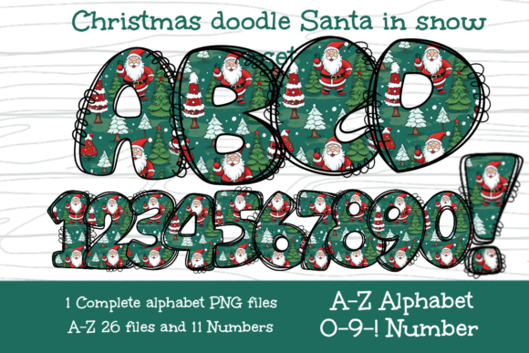 Reviewing Christmas Alphabet Doodle Png Letter ABC Illustrations