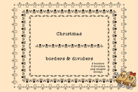 Reviewing Christmas Doodle Borders Dividers Black