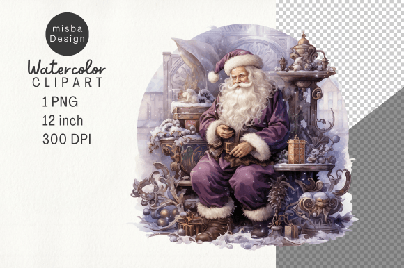 Vintage Santa PNG for Illustrations