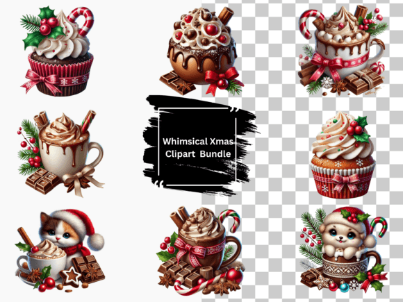 Whimsical Christmas Clipart: Branding & Illustrations