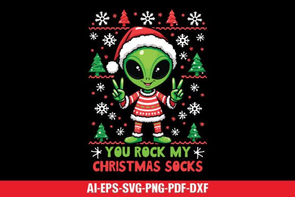 You Rock My Christmas Socks SVG: Festive Illustrations